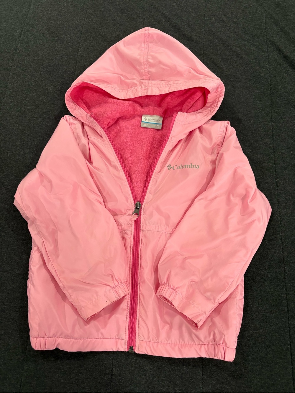 Columbia Kids Light Pink Hooded Raincoat Jacket